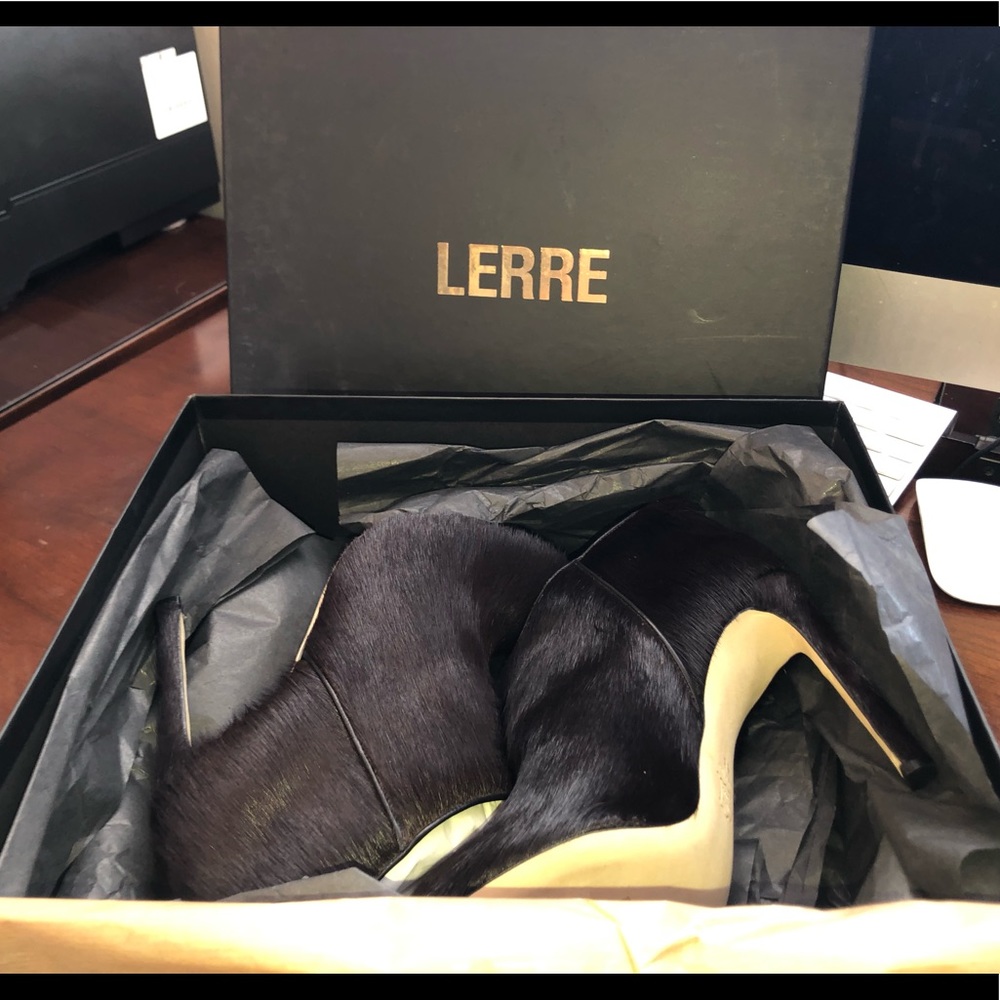 Lerre black calf hair high heels retail:$750